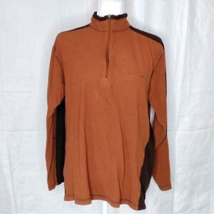 Columbia Mens Rust Orange Lightweight 1/2 Zip Fleece Medium